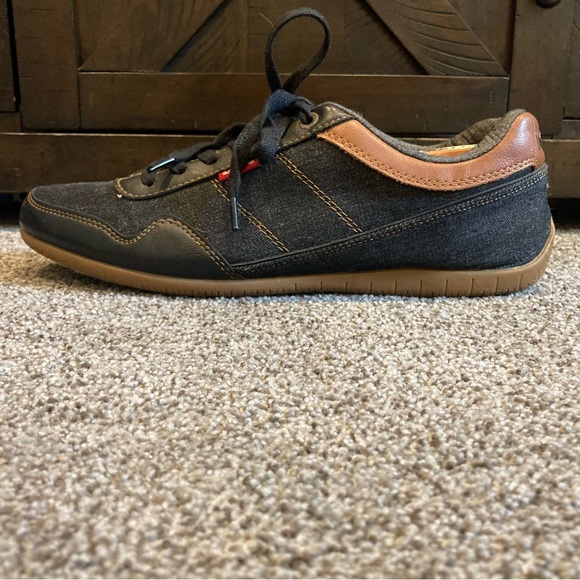 Levi Strauss Black Denim Sneakers Canvas Lace Up Boat Shoe Red Tab Men’s Size 13 - Picture 6 of 10